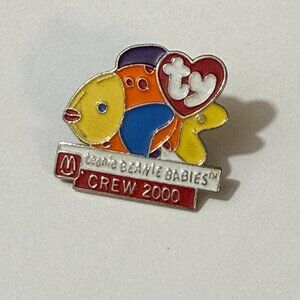 Vintage Ty Teenie Beanies McDonalds Crew 2000 Collar Pin "Lips" the Fish